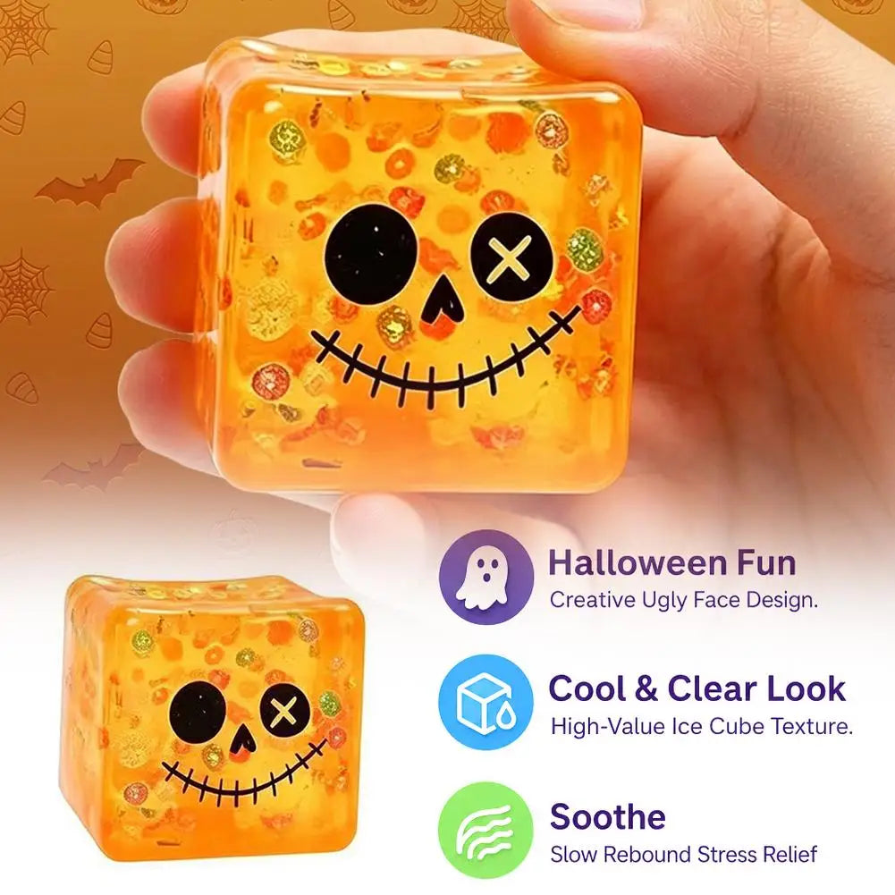 Halloween Squishy Ice Cube Toy | Ghost, Pumpkin & More | Slow Rise Stress Relief🎃
