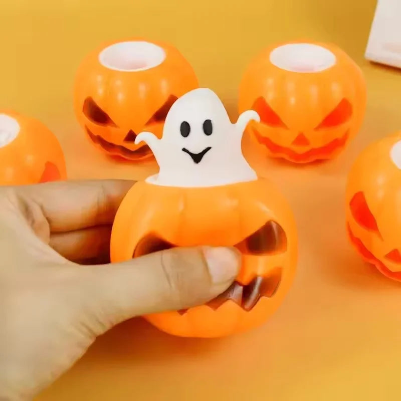 Halloween Ghost & Pumpkin Squishy Squeeze Toy — Stress Relief Fidget for Teens & Adults