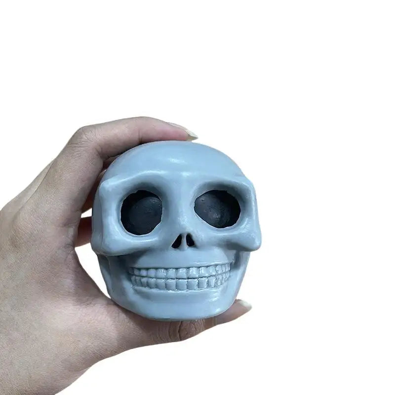 Halloween Squeeze Skull Fidget Toy – Gross Stress Ball with Blood & Maggots (1 or 2 Pack)