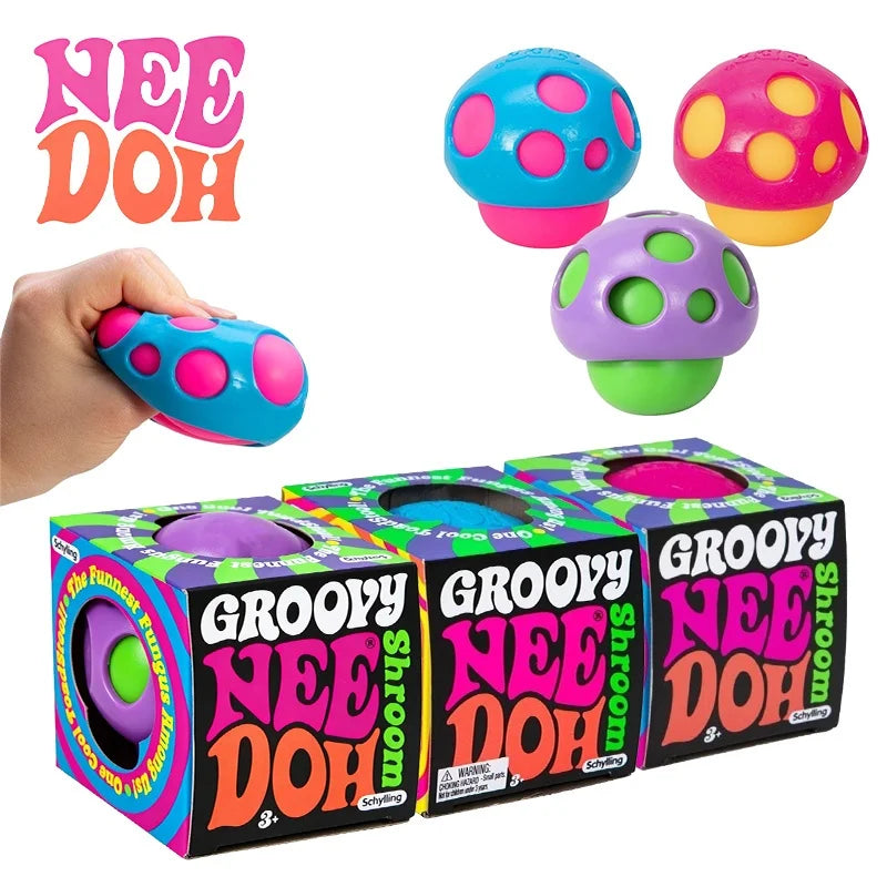 NeeDoh Groovy Shroom Mushroom Squishy | Sensory Stress Relief Toy
