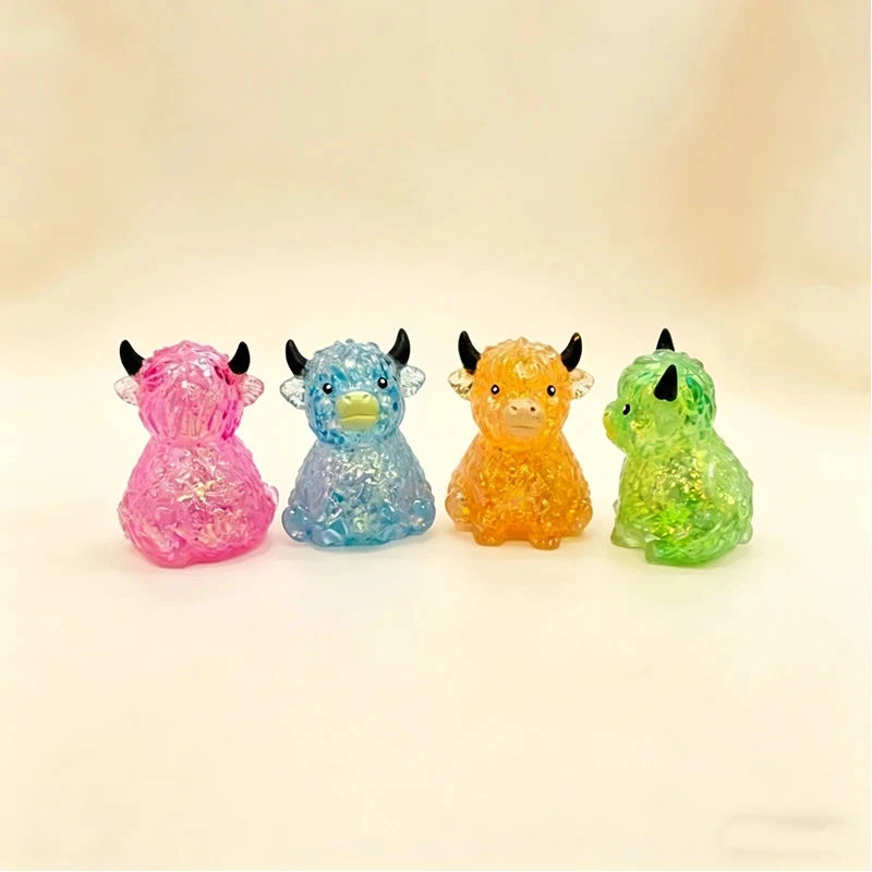 Glitter Highland Cow Squishy Squeeze Toy 🐄