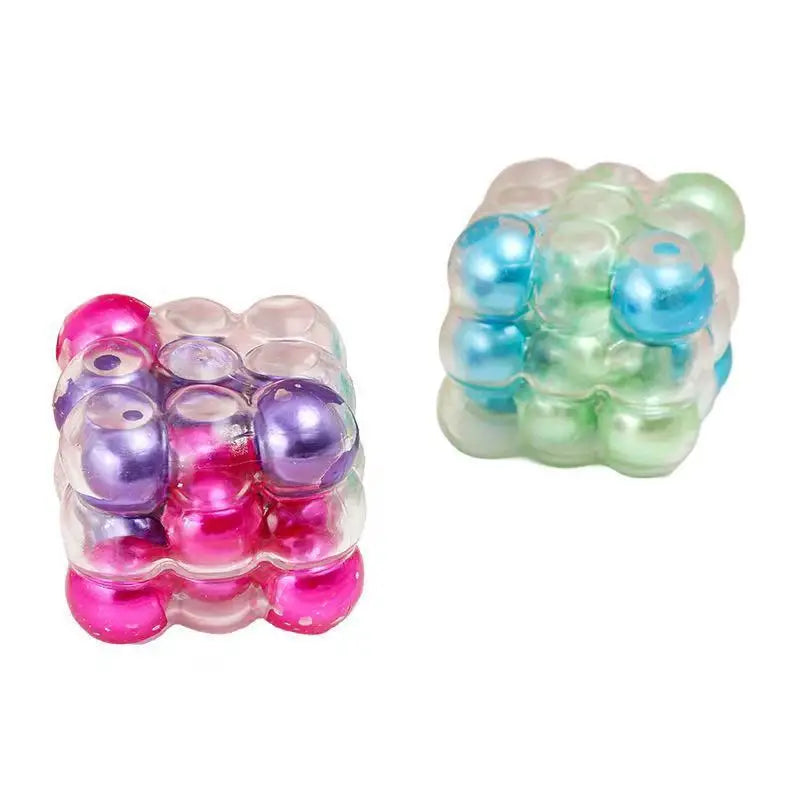Squishy Bead Cube Fidget ✨ Soft Gummy ASMR Squeeze Toy