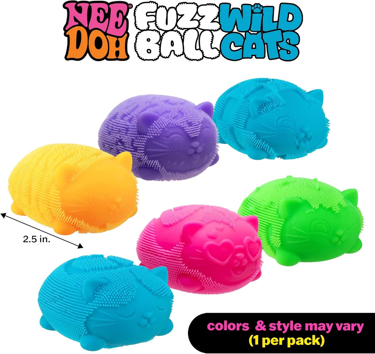 NeeDoh Fuzz Ball Wild Cats Series – Stress Relief Toy
