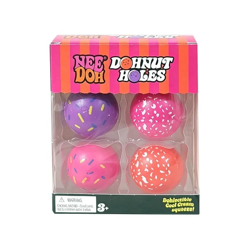 NeeDoh Dohnut Holes 🍩 Mini Doughnut Squish Balls (4-Pack or 6-Pack)
