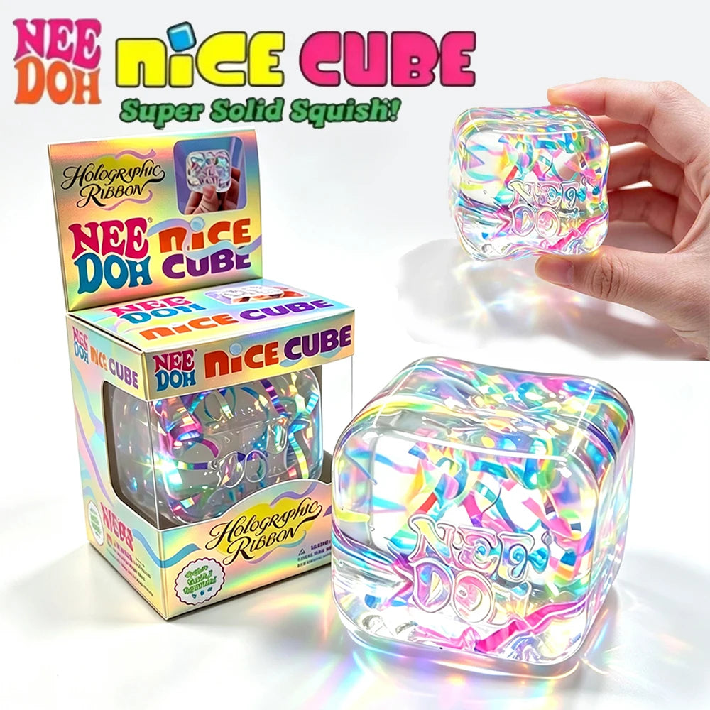 NeeDoh Holographic Ribbon Cube ✨