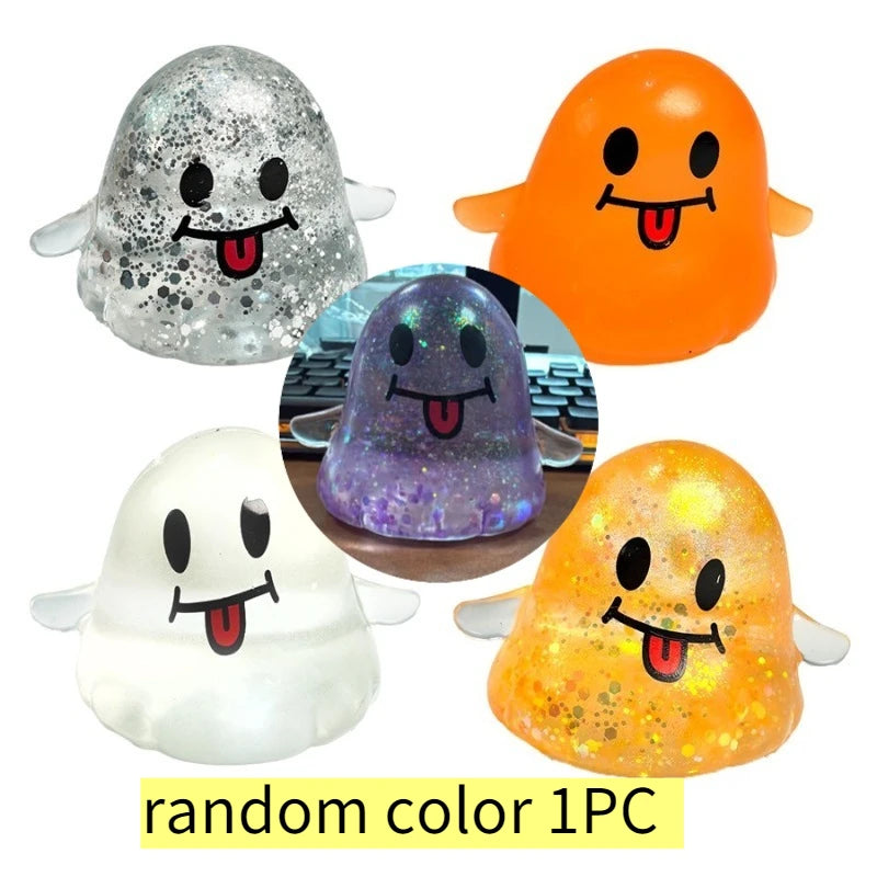 Glitter Halloween Ghost Squishy Fidget Toy