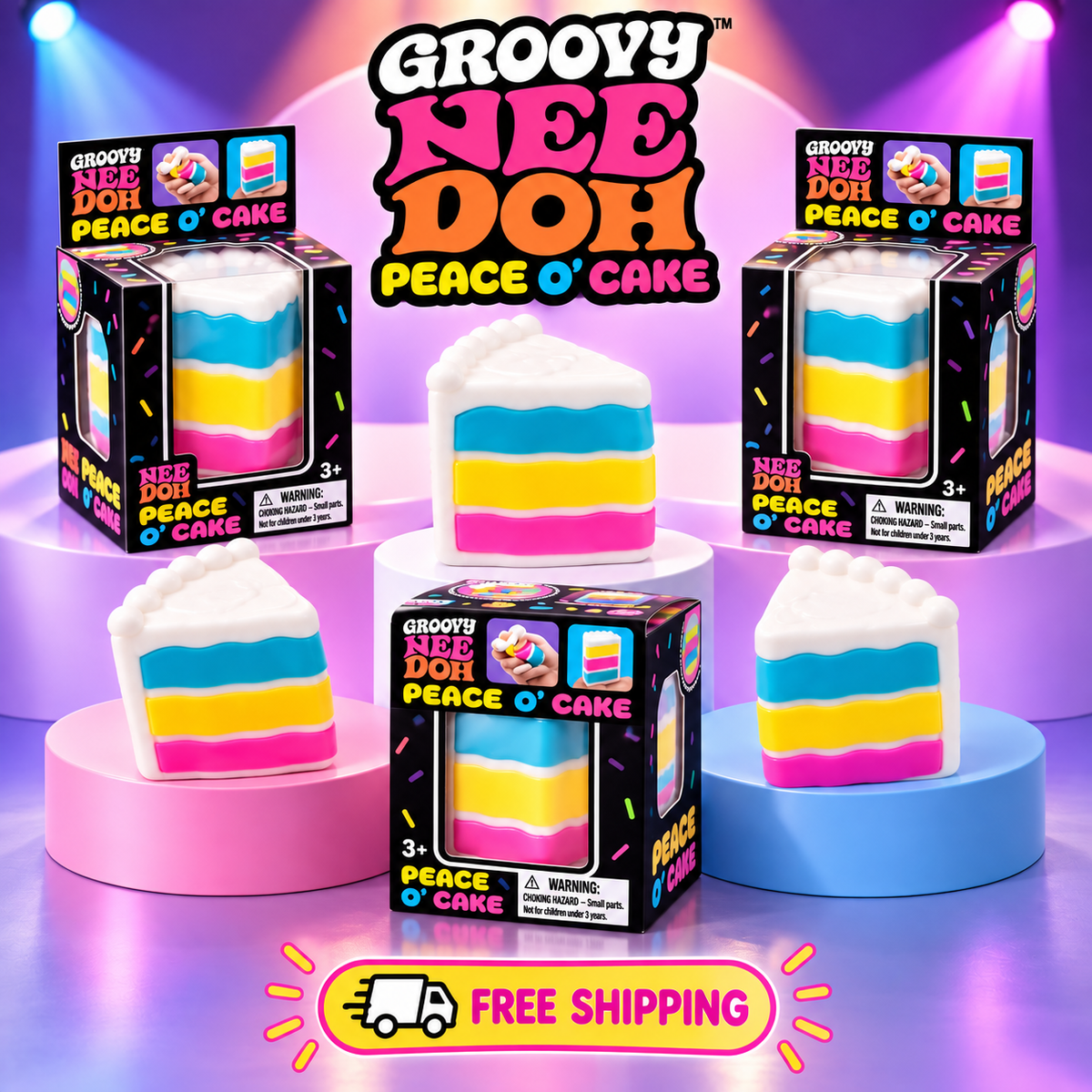 NeeDoh Peace O' Cake Squishy Fidget Toy